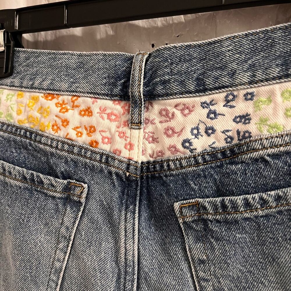 Pacsun ultra high rise vintage button fly floral embroidered size 26 - Picture 3 of 7